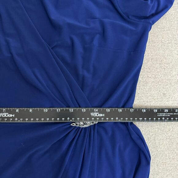 Chaps Dress Women 14 Blue Draping Long Sleeve No Wrinkle Elegant Party Wedding - Picture 8 of 9